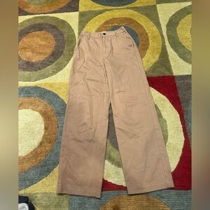 Aritzia Sunday Best Tan Chino Khaki Pants High Waisted Straight Leg Size 00